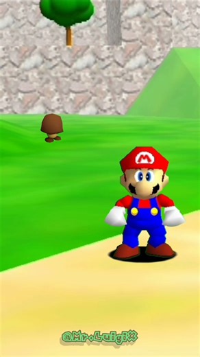 Mario stomp's the goomba #sm64bloopers #supermario64 #meme #short