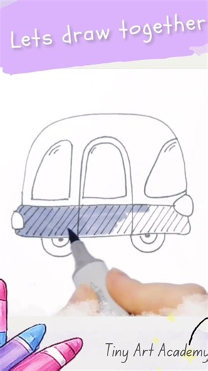 Let’s draw a cute summer caravan ☀️🚐✨ #drawing #letsdraw #travel #doodle