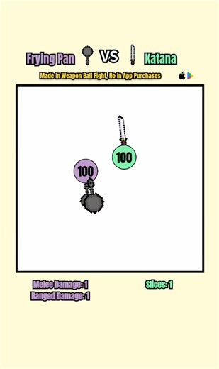 Friying Pan Vs Katana #weaponball #earclacks #balls #battles #weaponballfight #ball #ballbattles #math #simulator #game #viral #earclacks