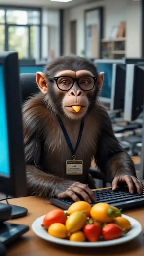 Monkey typing #animalsoftiktok #animals | Spiro Art