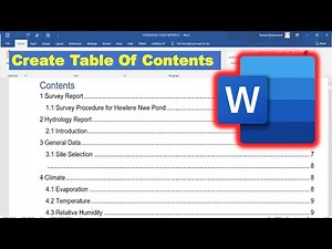 Make table of content Microsoft word