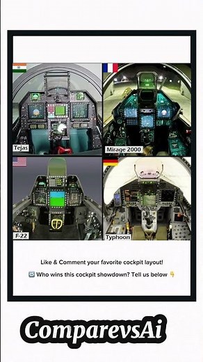Fighter Jet Cockpit Showdown Tejas vs Mirage 2000 vs F-22 vs Typhoon | India, France, USA, Germany