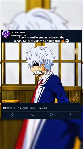 A new transfer student showed the school bully his place by doing this 🔥💀 /// #anime #shorts
