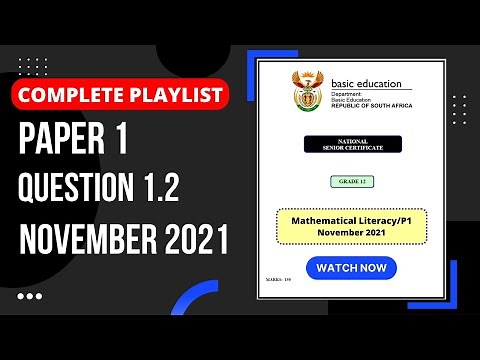 Mathematical Literacy Grade 12 - Memo of Paper 1 Question 1.2 November 2021
