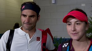 Bencic und Federer nach der Niederlage im Doppel