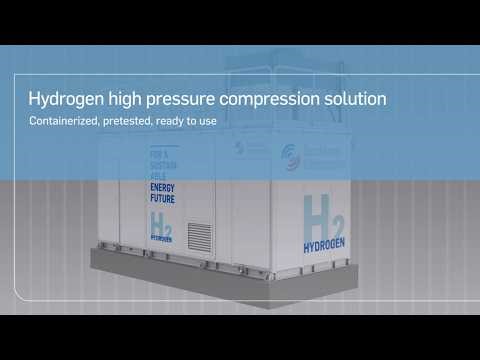 MD10 containerized diaphragm compressor for hydrogen trailer filling