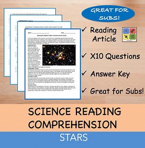 Stars - Reading Passage x 10 Questions - 100% EDITABLE