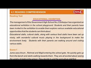 English Class 8: Unit.4 || Educational Exhibition || Sindh textbook board.