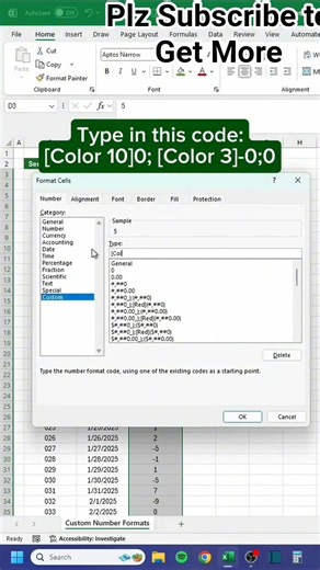 Positive & Negative Numbers In Excel #excel #microsoftexcel #excelshorts #excelshortsvideo