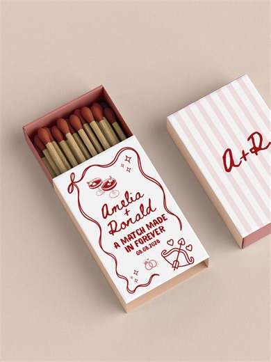 Matchbox Canva Template, Whimsical Illustrated Custom Matchbox Label Favors Template, Matchbox Wedding Favors, Match Box Sticker Template - Etsy