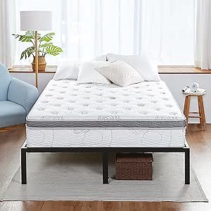 Olee Sleep Full Mattress, 13 Inch Hybrid Mattress, Gel Infused Memory Foam, Pocket Spring for Support and Pressure Relief, CertiPUR-US Certified, Bed-in-a-Box, Firm, Full Size