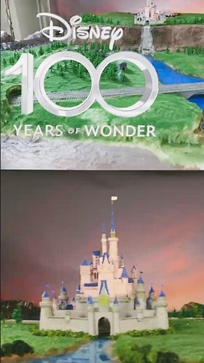 Realistic Miniature set of the 100th Anniversary Walt Disney Logo #miniature #shorts #diorama