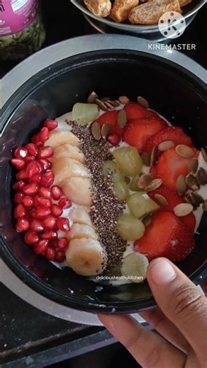 Healthy fruits Bowl in 5 minutes ❤️ #fruitbowl #food