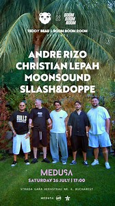 37K views · 65 reactions | București, pregătește-te pentru un party care dă reset verii! ✨ Teddy Bear face echipă cu Boom Boom Room, conceptul de party semnat Sllash & Doppe, și aduc în oraș un lineup care nu te lasă să stai jos.  LINE-UP:  Sllash & Doppe  Moonsound  Andre Rizo  Christian Lepah ———————————————————————— Tables: 0744 356 463 Info: 0733 456 456 | Teddy Bear | Facebook