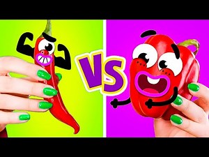 Colorful Food And Its Life! 24 HOURS Eating One Color Food By Doodland