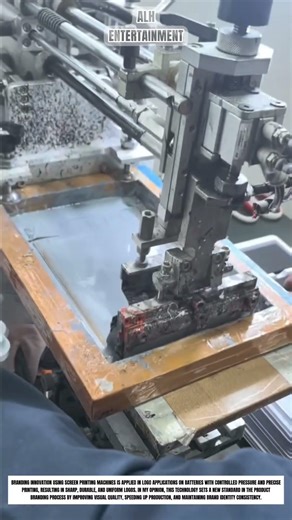 Branding Innovation Using Screen Printing Machine For Battery Logo Application #shorts