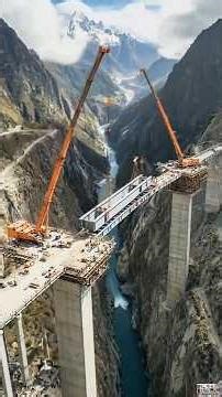 Mega Bridge construction🌉Between Cliffs #construction #bridge#beforeafter#asmr #timelapse#short#fyp