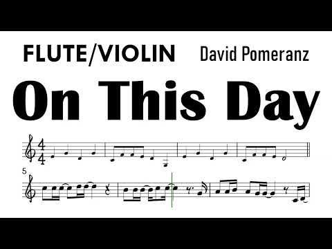 On This Day Flute Violin Sheet Music Backing Track Partitura David Pomeranz
