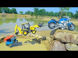 JCB 3DX Plus TATA Truck Petrol Dumper Auto Rickshaw Accident Mud Pulling JCB Bike Tractor ? CS Toy
