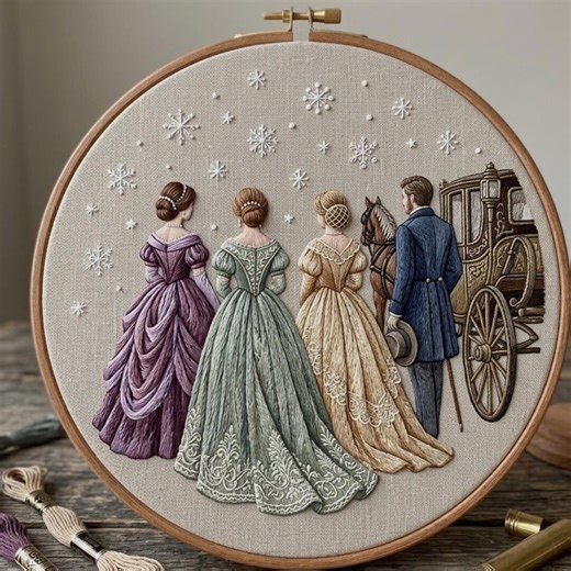 Victorian Winter Carriage Scene Embroidery Pattern (digital Download) - Etsy Australia
