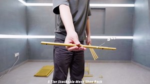 Simple Trending 5-Tier Stackable Shoe Rack, Expandable & Adjustable Shoe Shelf Storage Organizer, Metal Mesh, Gold