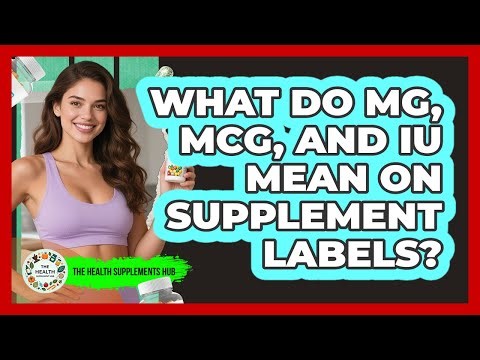 What Do Mg, Mcg, And IU Mean On Supplement Labels?