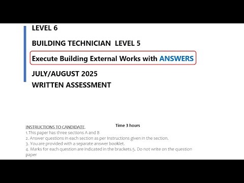 Execute Building External works Building Technician Level 5 July 2025 Cdacc Past Paper with Answers