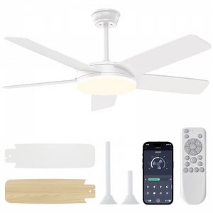 Kaqinu Ceiling Fans with Lights and Remote & App Control,45 inch Modern Ceiling Fans,6 Speeds 3 Colors for Indoor White - Walmart.com