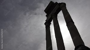 Roman Forum Rome Italy Columns Temple Landmark, Ancient Arc Arch Facade Ruins 4K