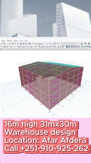 steel warehouse structural & connection design on CSI ETABS #architecture #civilengineering
