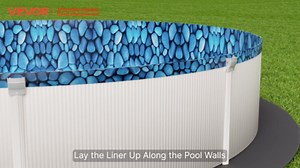 VEVOR 24-ft Round Above Ground Pool Liner, Overlap Pool Liners, Thickend Upgraded Gauge Vinyl, 48-to-54inch Wall Height, Designed for Steel Sided Above-Ground Swimming Pools