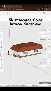 3D House Design with Mansard Roof in SketchUp | Easy Tutorial #SketchUp #3DModeling #Shorts