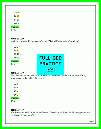 FULL GED PRACTICE TEST video