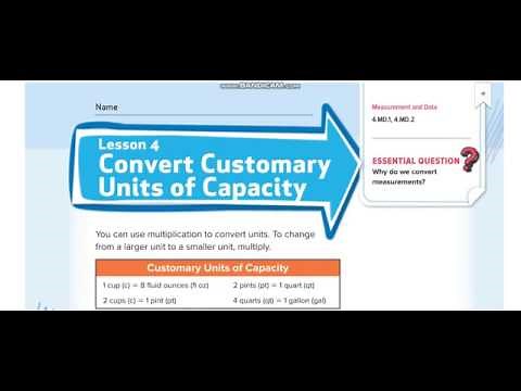 Grade 4 Chapter 11 Lesson 4 Convert Customary Units of Capacity