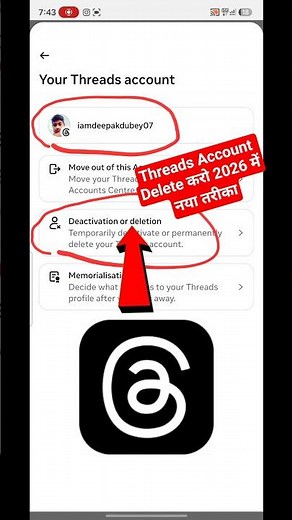 Threads Account Delete Kaise Kare 2026 | Delete Threads Account Permanently (Latest) #threads
