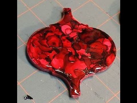 alcohol Ink tutorial Christmas Ornaments