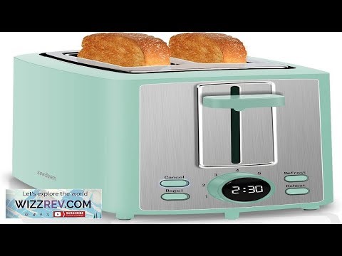 SEEDEEM Toaster 2 Slice Bread Toaster with LCD Display 7 Shade Settings