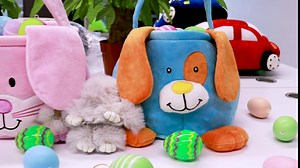 Easter Bunny Baskets for Kids, Egg Hunt Bags Plush Rabbit Bucket Easter Gifts for boys and girls