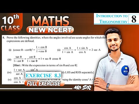 Class 10 Maths Chapter 8 || Trigonometry || Exercise 8.3 || New NCERT || MD Sir