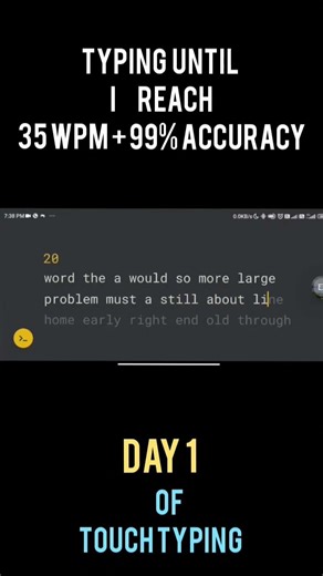 DAY 1 OF TYPING TEST | TOUCH TYPING | #touchtyping #typing #shorts