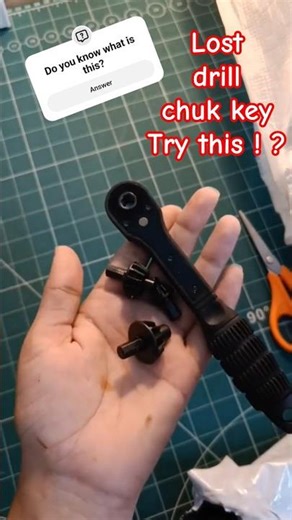Lost Drill Chuck Key? 🔧 Easy Changeable Solution | Tool Hack #tools4life #diy #shorts #viral