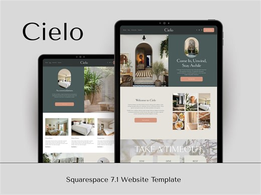 Squarespace Vacation Rental Website Template | Airbnb Site | Boutique Hotel, Retreat, Guest House, Hospitality & Accommodation | - Etsy