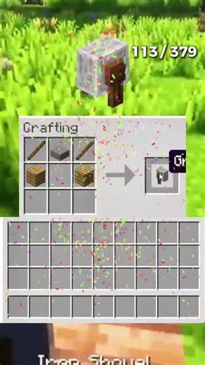 Grindstone - Item 113/379. Remove enchantments, get XP back. Repair without anvil #minecraft