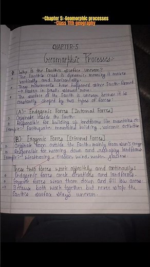 *Geomorphic processes*notes#class11#trending#notes#geography#viral#humanities#arts#upsc#shorts#geo