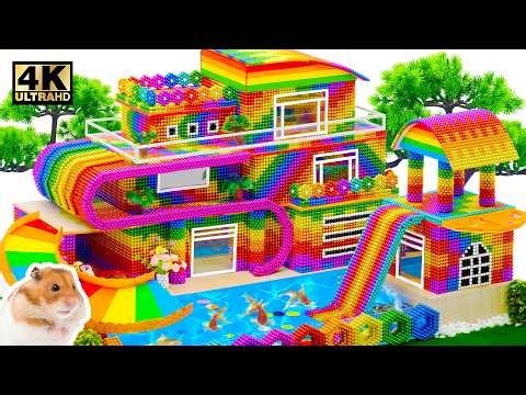 How To Make Beautiful Water Slides, Mansion House From Miniature Magnetic Balls