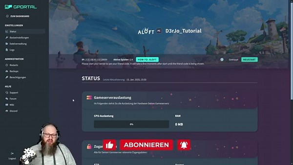 Aloft Server einrichten bei ‪@GPORTAL_official‬