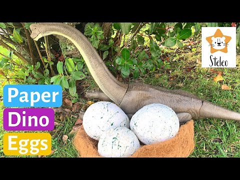 How to Make a DINO EGG out of PAPER using Flour Paper Mache technique | Dinosaurs for kids