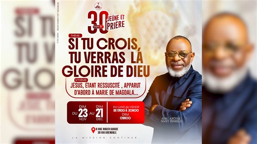 30 reactions · 7 comments | Jésus, étant ressuscité, apparut d'abord à Marie de Magdala, à ne pas manquer, viens avec ta famille, les amis, invitez aussi les autres. La mission continue. #mission #conference #marathon | Pasteur Nany Pembele | Facebook