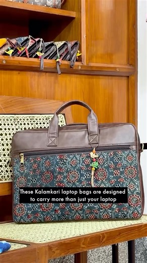 Nativehood ®️ on Instagram: "A laptop bag that does more ✨ Kalamkari fabric, vegan leather details, and thoughtfully designed compartments for everyday use. #nativehood #reelsinstagram #fyp #sustainablefashion #explorepage✨ (kurta, Bangalore, desi, sustainability, sustainable fashion, slow fashion, nativehood, Kurtis, Indian, small business, handmade, handblock, ajrakh, fabric, cloth bag, laptop bag, brass)"