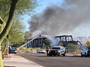 Train Derailment Over Tempe Town Lake Causes Large Fire